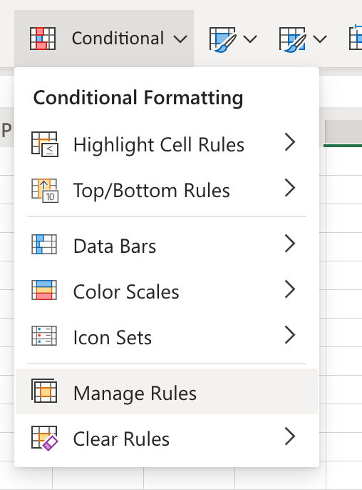 conditional formatting excel 2016 table