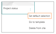Set default template menu item