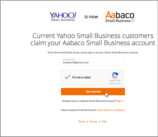 this link, and choose setup your aabaco small business account