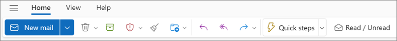 The ribbon in the new Outlook for Windows