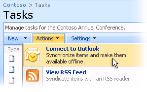 connecting tasks list to outlook
