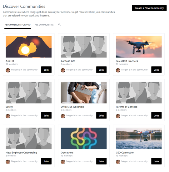 Yammer - Discovering other communities