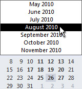 Date Navigator with month selector