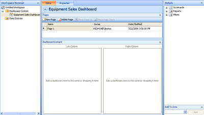 Screenshot of a completed dashboard in Dashboard Designer