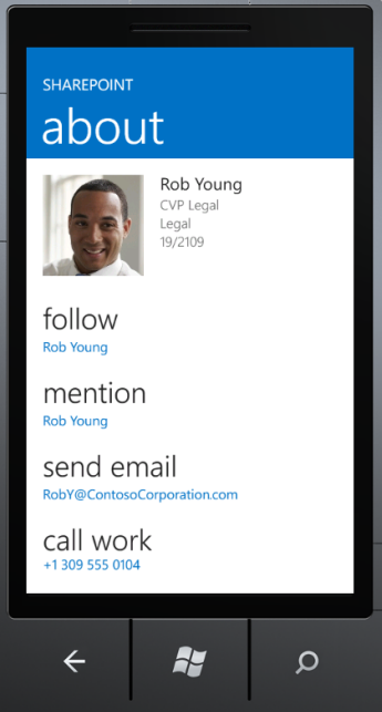 SharePoint Newsfeed App about screen