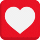 Heart button emoticon