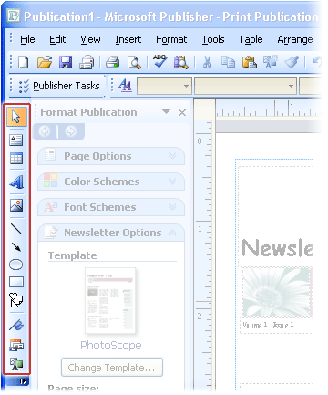 Objects toolbar