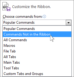 Choose a command that isn't in the ribbon.