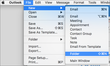 how to create new folder on mac mail