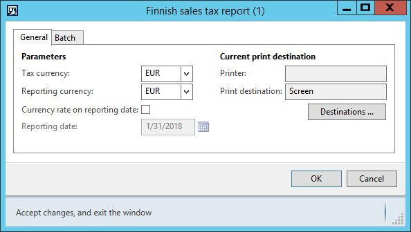KB4072642 - Sales tax payment Finnish report layout - dialog2