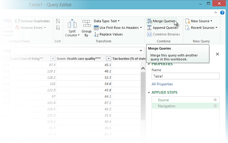 Merge Queries Power Query Excel 1026