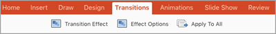 Transitions tab