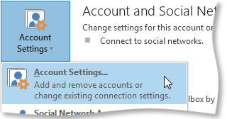 Account Settings command in the Baskstage view