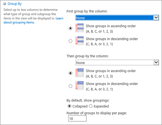 Select one or two columns to group by