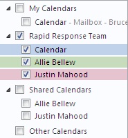 Calendar Group in the Navigation Pane