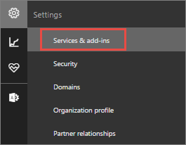 Go to Office 365 services and add-ins