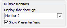 Opções do monitor PowerPoint 2010