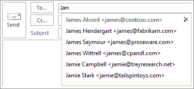 Example of Auto-Complete List
