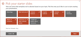 Step 3 of the QuickStarter process: Get the outline of a presentation in PowerPoint
