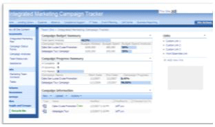 Home page view of the Integrated Marketing Campaign Tracker Application