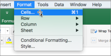 excel for mac rows won