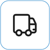 Shows a truck icon.