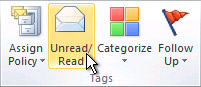 Unread/Read command on the ribbon