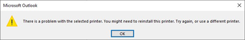Outlook task print error