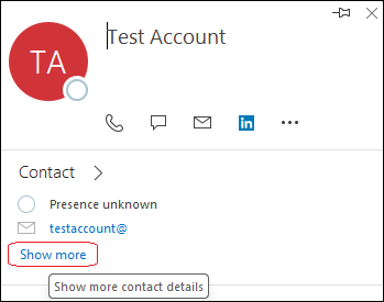 Outlook error when opening contact card