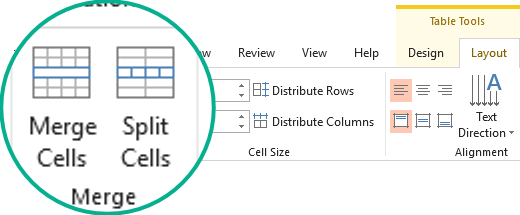 ExaMocks In MS Word Which Option Divides A Cell Into Several Cells 