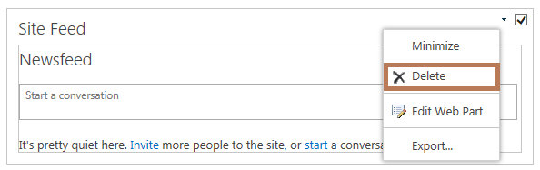 Delete a Web Part