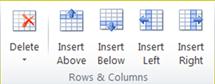 Table rows and columns group in Publisher 2010