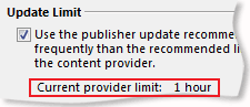 RSS Feed update limit setting