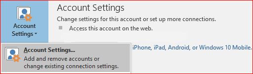 A screenshot of the Account Settings button
