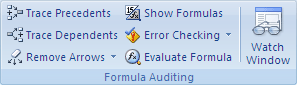 The Formula Auditing group on the Formulas tab