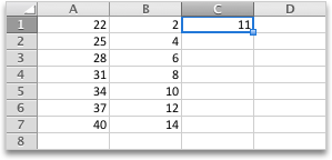 Formula calculates results