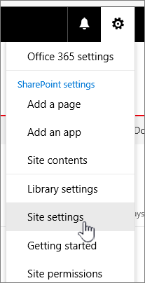 Site Settings from Document library