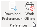 Select Work Offline