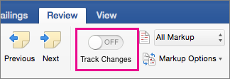 remove tracked changes in word for mac