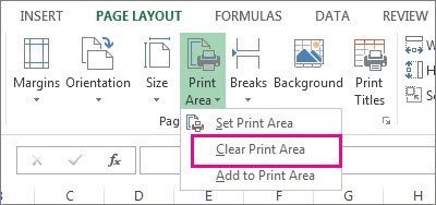 Clear print area