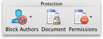 Word Review tab, Protection group