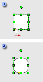 Changing the contour of a shape.