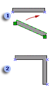 Drag a wall endpoint to another wall shape to join walls