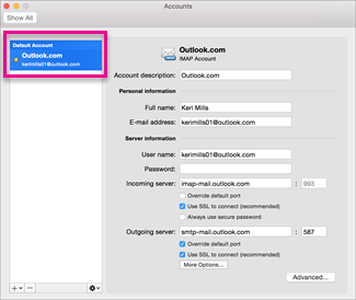 manual add account to outlook for mac