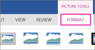 Image of the Format options on the Picture Tools ribbon
