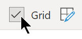 On the view tab, you can toggle the display of gridlines on or off.