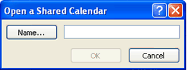 Open a Shared Calendar dialog box