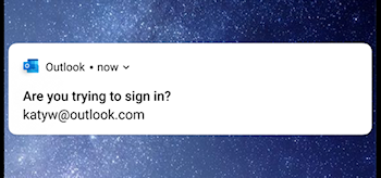 Screenshot showing Outlook mobile asking you to sign in