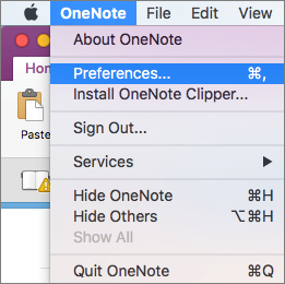 change view onenote for mac