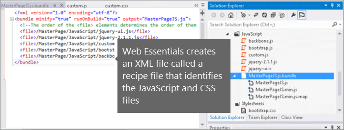 Screenshot of JavaScript and CSS recipe file